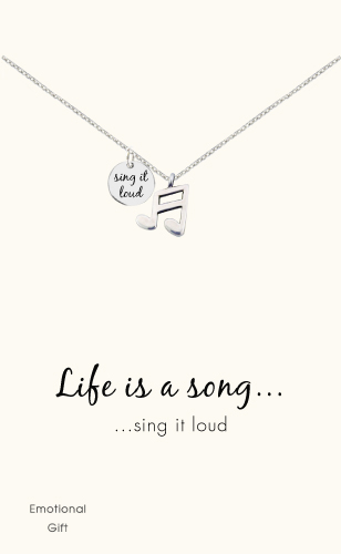 Life is a song silver pendant
